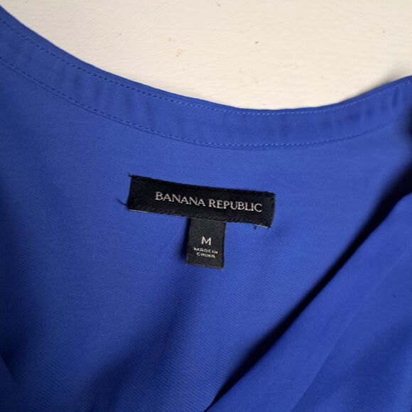 Banana Republic Tank Dress Womens Medium Blue Drawstring Waist Pockets Pullover - Picture 6 of 12